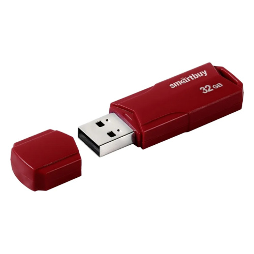 Usb 32gb* smartbuy clue бордовый