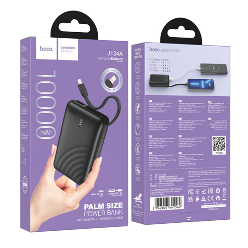 Пзу hoco j134a 10000mah lightning черный