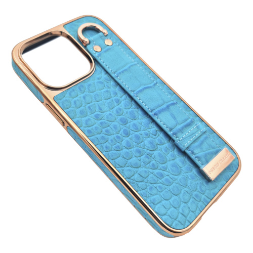 Чехол крышка onegif croco grip для iphone 14 pro max бирюзовый