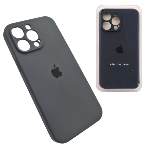 Чехол-силикон silicone case аналог (cam.protec) для iphone 13 pro темно-серый