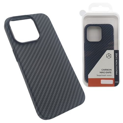 Чехол-крышка breaking m02 carbon magsafe для iphone 15 pro max черный