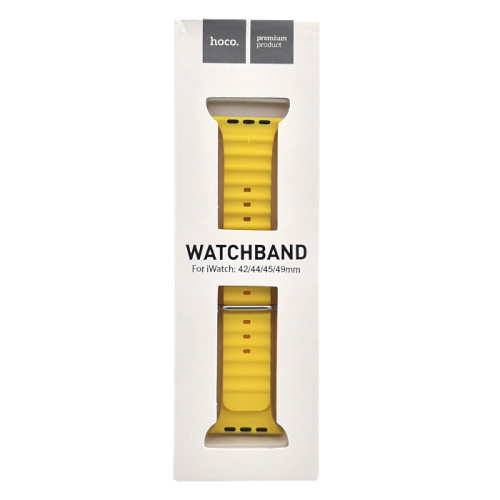 Ремешок hoco watchband wa12 marine series силиконовый (42/44/45/49мм) желтый