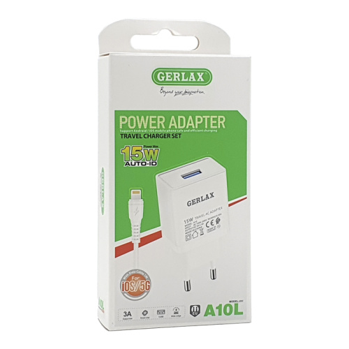 Сзу gerlax a10l lightning (usb/15w) белое