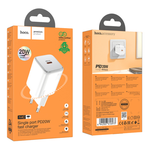 Сзу hoco n40 (pd20w) белое