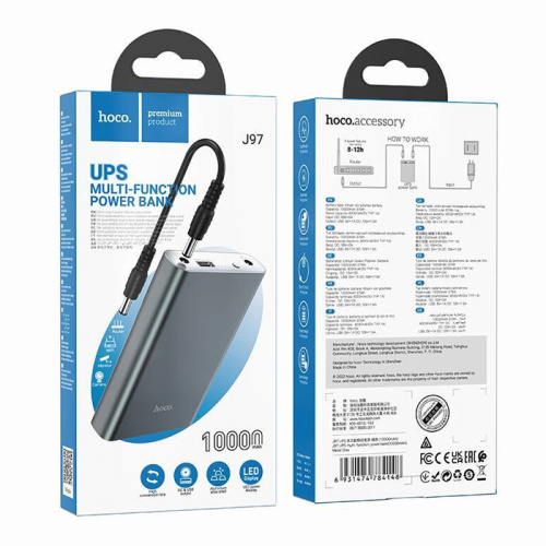 Пзу hoco j97 10000mah (2a) серый