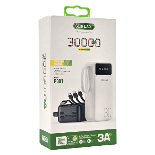 Пзу gerlax p301 30000mah (3a) черный
