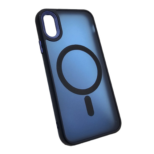 Чехол крышка magnetic collection mil-std для iphone x/xs синий