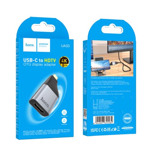 Переходник hoco ua33 type-c/hdtv серый