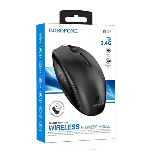 Мышь borofone bg7 безпроводная черная