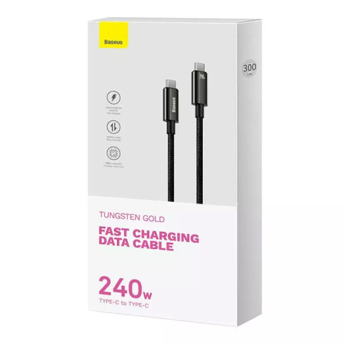Кабель baseus tungsten c/c 240w 3m черный (cawj040201)