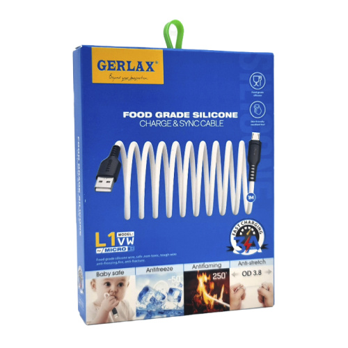 Кабель usb gerlax l1 micro 3a 1м белый