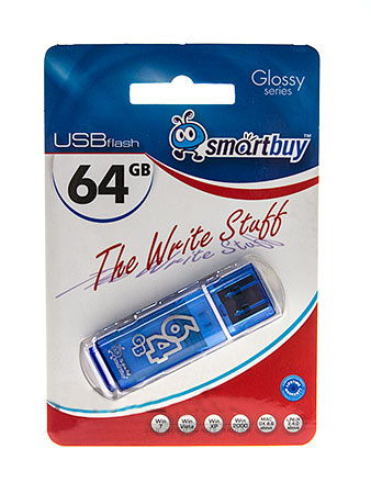 64gb usb smartbuy glossy синяя