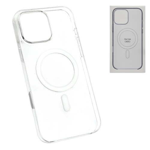 Чехол-силикон clear case magsafe premium для iphone 16 pro прозрачный