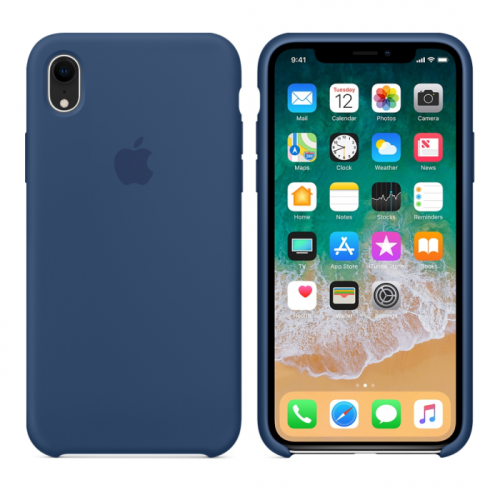 Чехол-силикон silicone case iphone xr (6.1) темно-синий