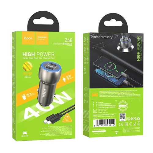 Азу hoco z48 type-c на lightning (2pd/40w) серый