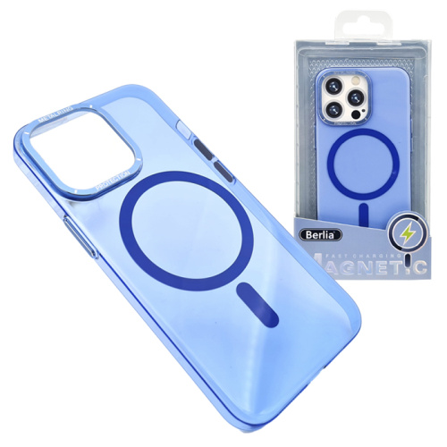 Чехол-крышка глянцевая berlia magnetic 13 pro max синий