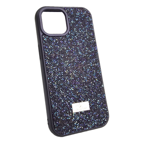 Чехол-крышка swarovski стразы для iphone 13/14 темно-фиолетовый