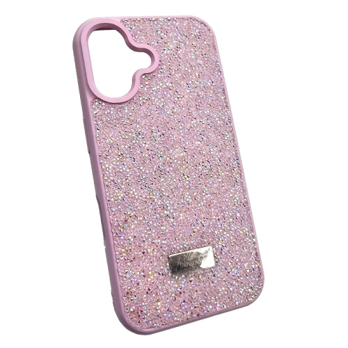 Чехол-крышка swarovski стразы для iphone 16 розовый