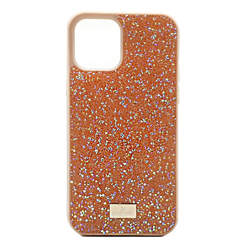 Чехол крышка swarovski камни для iphone 12 pro (6.1) оранжевый