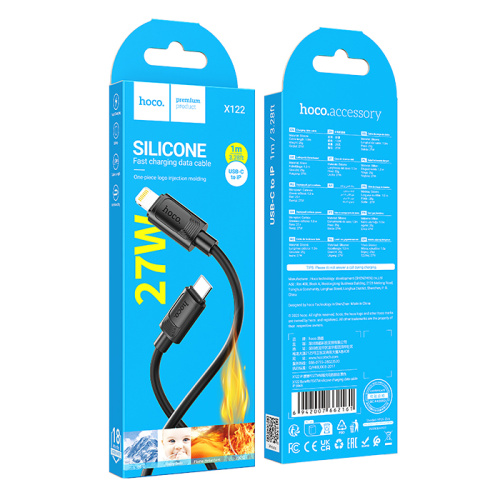 Кабель hoco x122 type-c на lightning черный