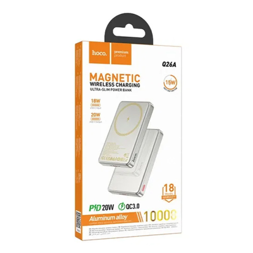 Пзу hoco q26a magnetic 10000mah (pd20w/qc3.0) титан-золото