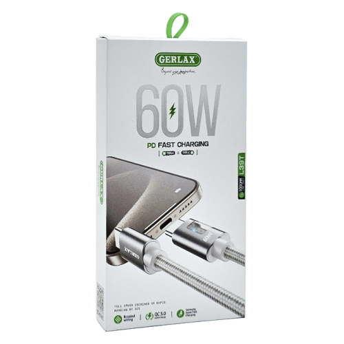 Кабель type-c gerlax l39t type-c 60w белый