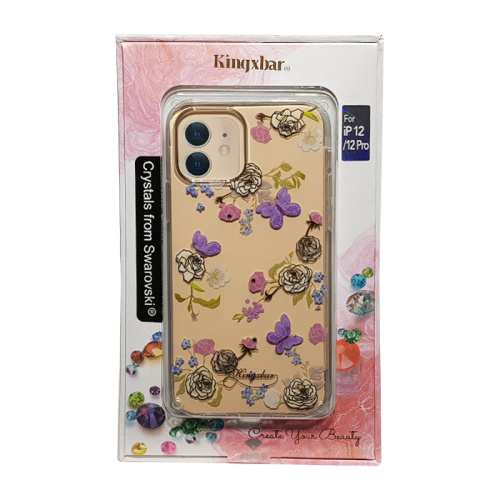 Чехол-крышка kingxbar кристалы swarovski для iphone 12/12pro (6.1) прозрачный