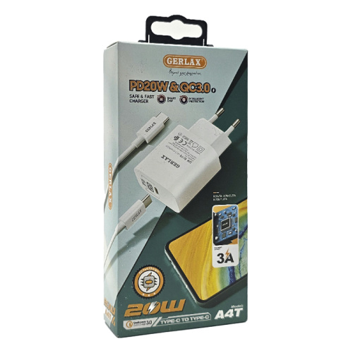 Сзу gerlax a4t type-c/type-c (pd20w/1m) белое