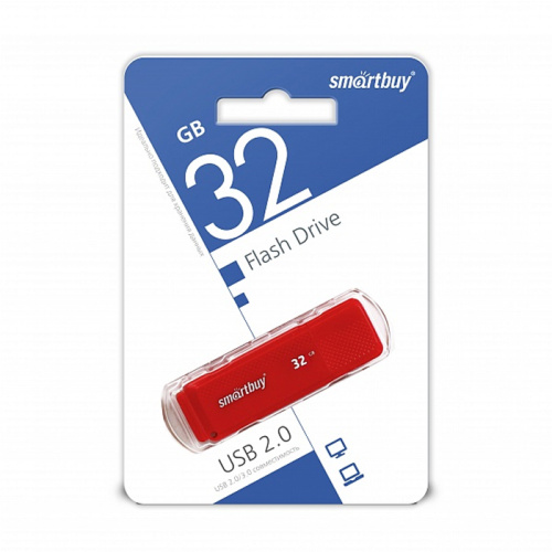 Usb 32gb* smartbuy dock красная