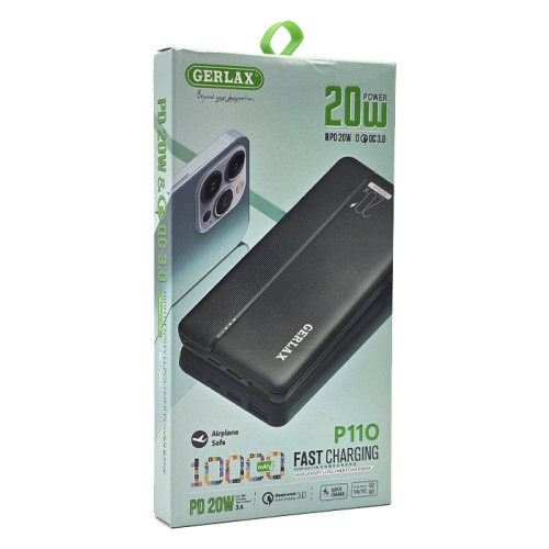 Пзу gerlax p110 10000mah (20w) черный