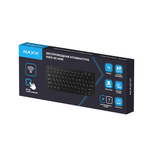 Беспроводная клавиатура maxvi kws-03 mini black