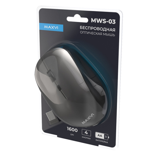 Беспроводная мышь maxvi mws-03 черный