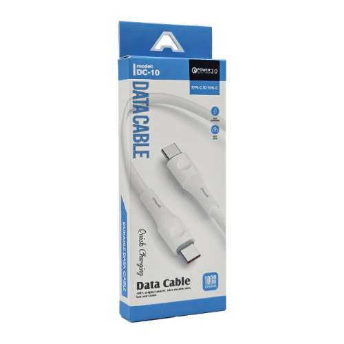 Кабель type-c dc-10 type-c 1m (120w) белый